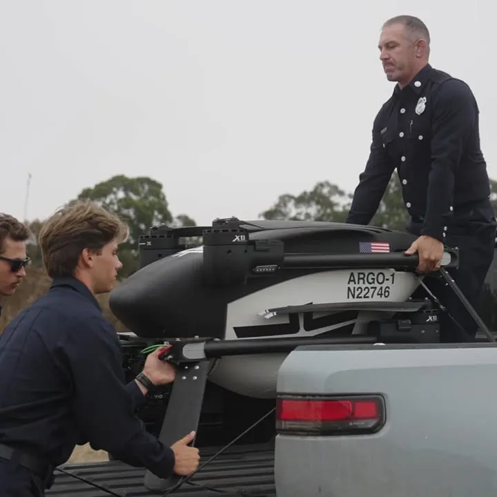 Sequence of clips of firefighters using the vehicle