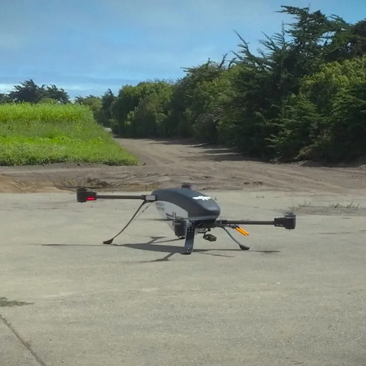 Flying across a field